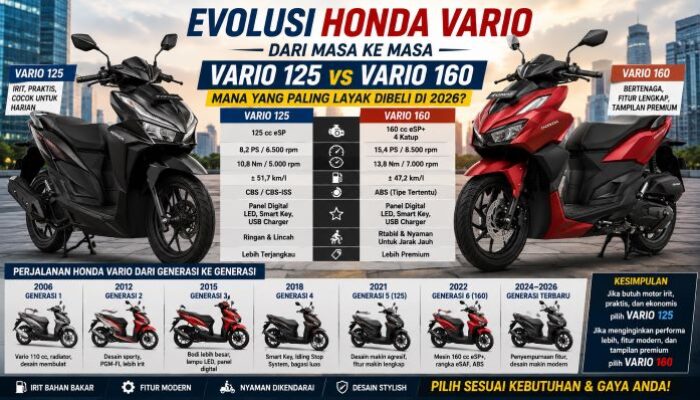Evolusi Honda Vario dari Masa ke Masa: Adu Fitur Vario 125 vs Vario 160, Mana Paling Layak Dibeli pada 2026?
