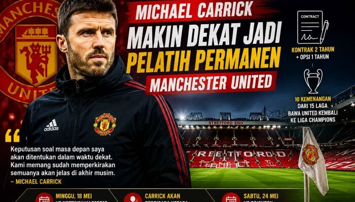 Michael Carrick Makin Dekat Jadi Pelatih Permanen Manchester United
