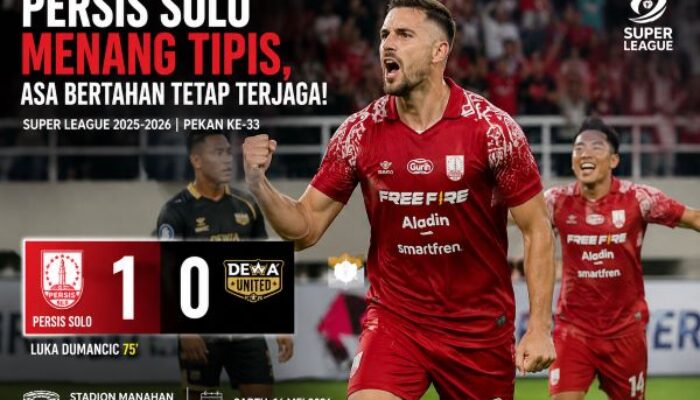 Persis Solo Jaga Asa Bertahan di Super League Usai Tumbangkan Dewa United