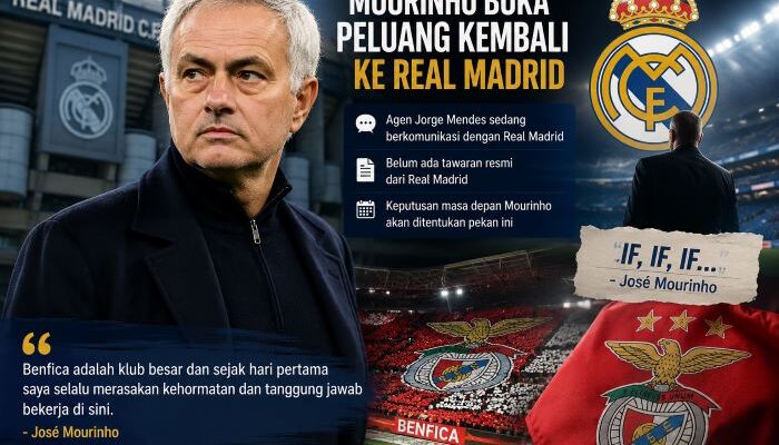 Mourinho Buka Peluang Kembali ke Real Madrid, Masa Depannya Ditentukan Pekan Ini
