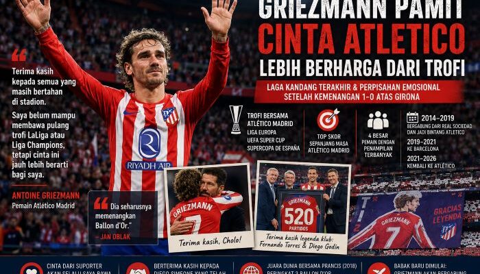 Griezmann Pamit dari Atletico Madrid, Akui Cinta Suporter Lebih Berharga dari Gelar Liga Champions