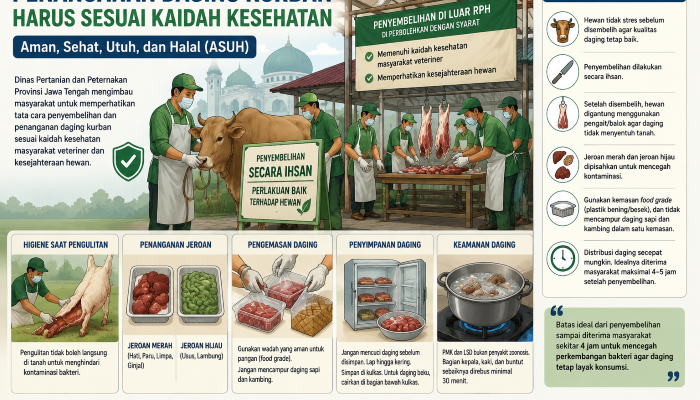 Penanganan Daging Kurban Harus Sesuai Standar Kesehatan, Distannak Jateng Beri Imbauan