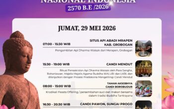Perayaan Waisak Nasional Indonesia 2026, Berikut Rangkaian Pengambilan Api Abadi Mrapen