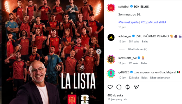 Gila! Timnas Spanyol Umumkan Skuad Piala Dunia 2026, Lamine Yamal Masuk, Tak Ada Pemain Real Madrid