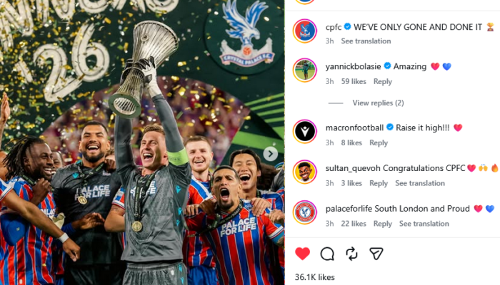 Crystal Palace Juara Conference League, Tiket Europa League Digenggam Berkat Gol Mateta