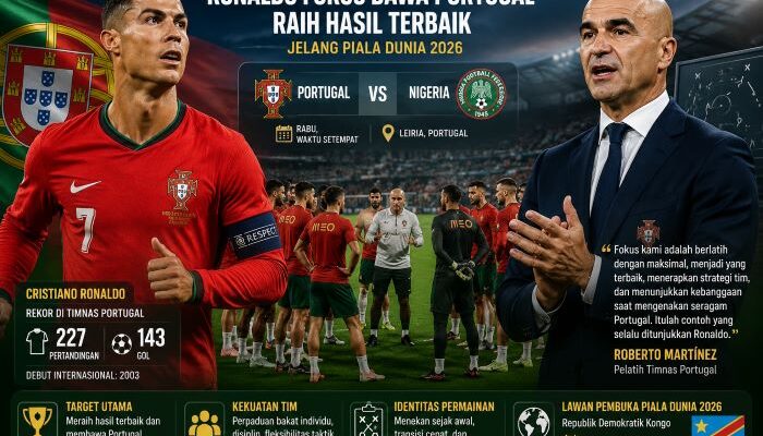 Roberto Martinez Tegaskan Cristiano Ronaldo Fokus Bela Portugal, Bukan Pensiun