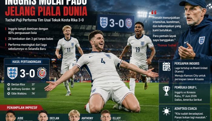 Tuchel Sebut Timnas Inggris Mulai Padu Jelang Piala Dunia Usai Libas Kosta Rika 3-0