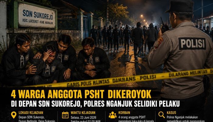 Empat Anggota PSHT Diduga Jadi Korban Pengeroyokan di Nganjuk, 1 Tewas 3 Kritis
