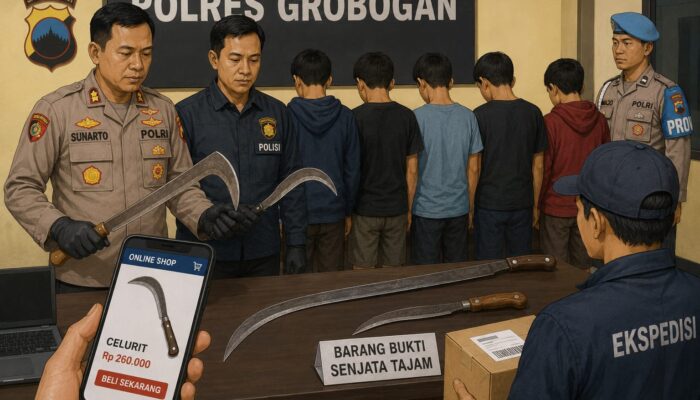 Beli Celurit via Online, Dua Anak di Grobogan Diciduk Polisi