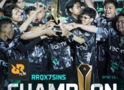 Tim RRQ merayakan gelar juara Pan-Pacific Warfare Cup 2026 Delta Force Mode Warfare PC se-Asia Tenggara