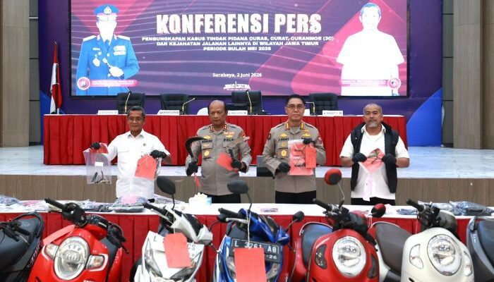 Polda Jatim Ungkap 320 Kasus 3C dan Kejahatan Jalanan Selama Mei 2026