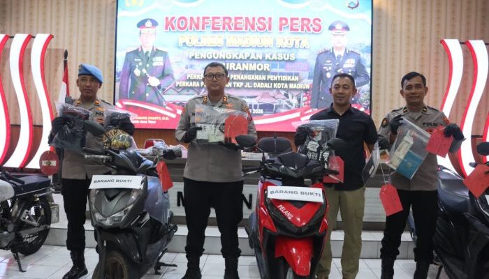 Polres Madiun Kota Bongkar 3 Kasus Curanmor, 4 Residivis Ditangkap