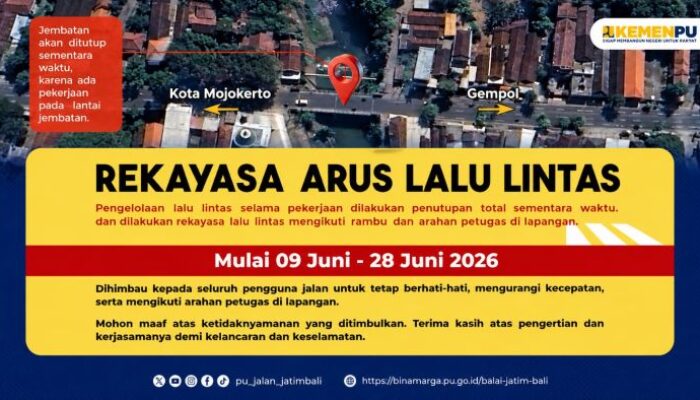 BBPJN Jatim–Bali Siapkan Pemeliharaan Jembatan Warutunggal Mojokerto, Perkuat Keamanan dan Konektivitas