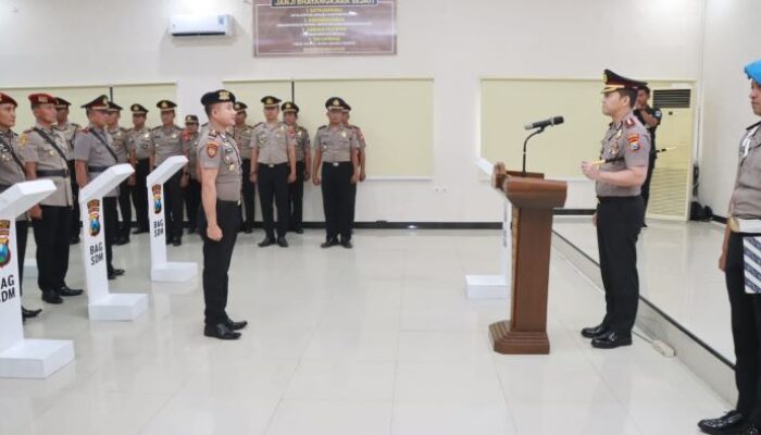 Kapolres Nganjuk Pimpin Sertijab Pejabat Utama dan Kapolsek, Tekankan Inovasi serta Pelayanan Presisi