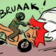 Adu Moncong Truk Box dan Honda PCX di Jalur Nganjuk–Surabaya, Satu Pengendara Luka Parah