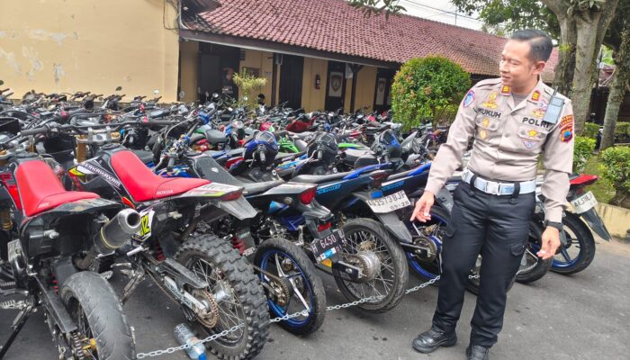 Pengesahan PSHT Sragen, Polisi Amankan 204 Motor Berknalpot Brong