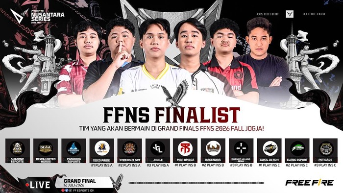 12 tim lolos babak Play-Ins FFNS 2026 Fall menuju Grand Finals Yogyakarta