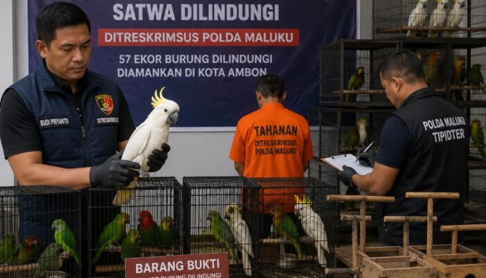 Polda Maluku Selidiki Dugaan Kepemilikan Ilegal 57 Burung Dilindungi di Ambon