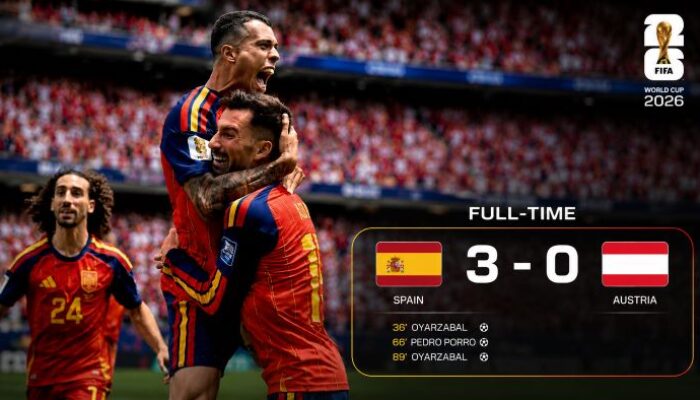 Lamine Yamal Bersinar, Spanyol Hajar Austria 3-0 dan Lolos ke Babak 16 Besar Piala Dunia 2026