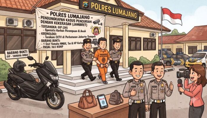 Spesialis Jambret Perempuan dan Anak Dibekuk Polres Lumajang