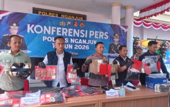 Gebrak Semester I Tahun 2026, Polres Nganjuk Sikat Pelaku Curanmor hingga Jaringan Narkotika