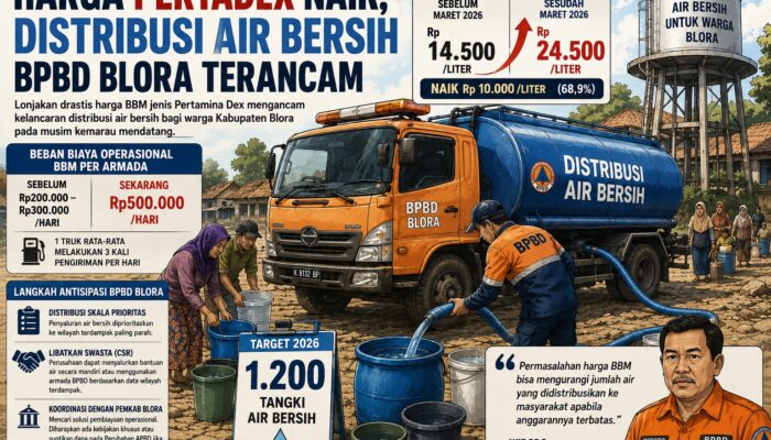 Harga Pertadex Naik, Distribusi Air Bersih BPBD Blora Terancam