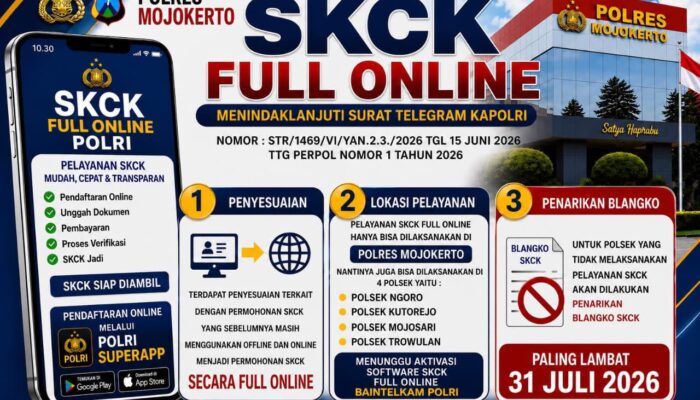 Polres Mojokerto Resmi Alihkan Pelayanan SKCK Full Online via Polri Super App