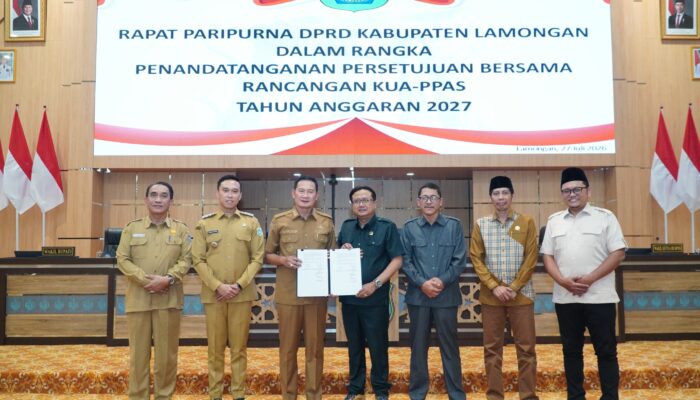 Pemkab dan DPRD Lamongan Sepakati KUA-PPAS APBD 2027, Rp3,099 Triliun untuk Kesejahteraan dan Kemandirian Fiskal