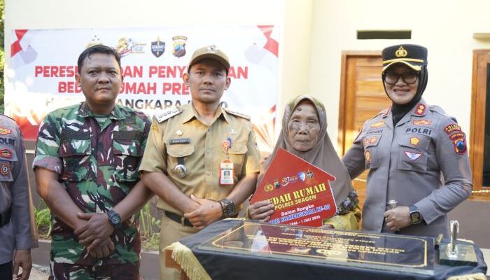 Hari Bhayangkara ke-80, Polres Sragen Resmikan Rumah Baru Mbah Lampi di Desa Gading
