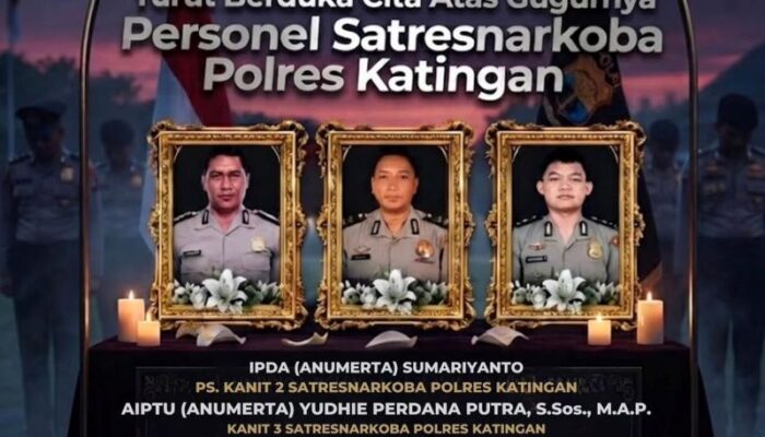 Tiga Anggota Polri Gugur Saat Gerebek Bandar Narkoba di Katingan, Kapolri Berikan Kenaikan Pangkat Luar Biasa Anumerta