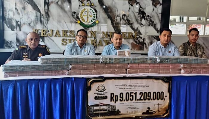 Kejari Surabaya Setor Rp9,05 Miliar ke Kas Negara