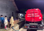 Distribusi bantuan air bersih untuk warga terdampak kekeringan di Kabupaten Purbalingga.