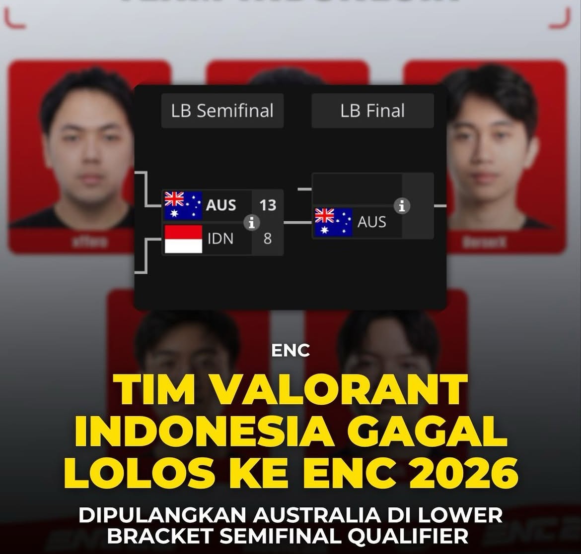 Timnas Valorant Indonesia gagal lolos babak utama ENC 2026 di kualifikasi SEA Oceania