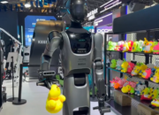 Robot humanoid mendemonstrasikan berbagai pekerjaan sehari-hari pada ajang World Artificial Intelligence Conference (WAIC) 2026 di Shanghai, China.