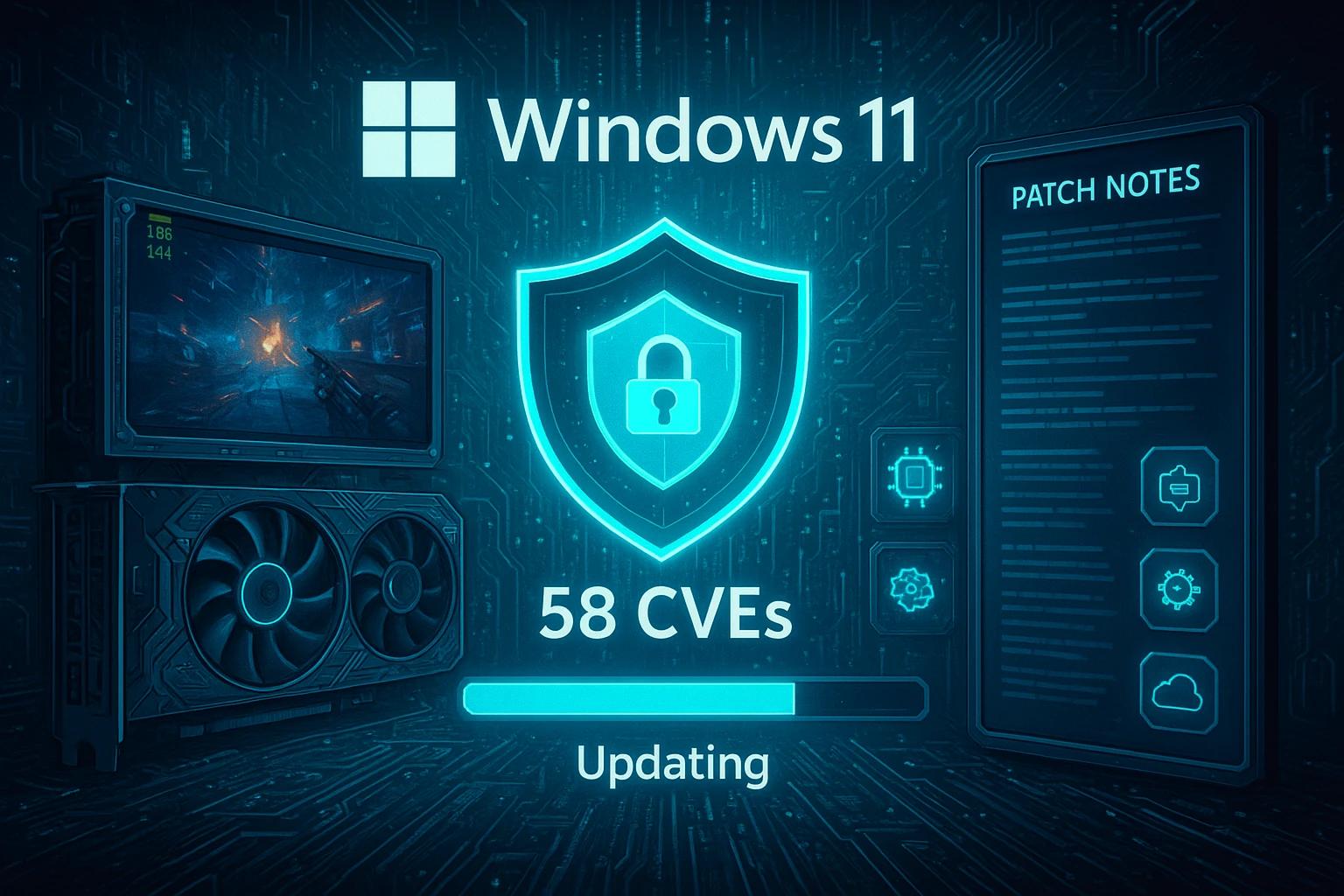 Tampilan Windows 11 yang menerima pembaruan keamanan untuk menutup 570 celah kerentanan sistem.