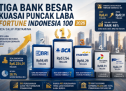 BCA, BRI, Mandiri Kuasai Puncak Laba Fortune 100