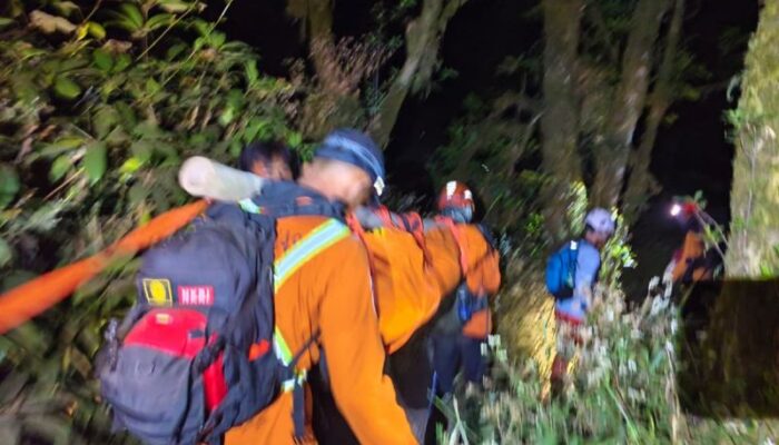 Tim SAR Evakuasi Jenazah Pendaki yang Terjatuh ke Kawah Gunung Slamet