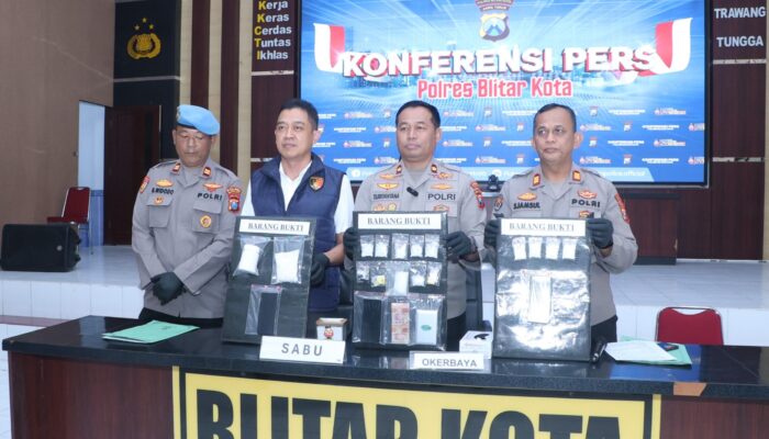Ringkus 5 Pengedar Narkoba, Polres Blitar Kota Sita 85 Gram Sabu dan 1.686 Pil Dobel L