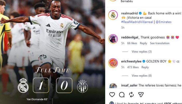 Vinícius Júnior Minta Maaf Usai Kartu Merah, Real Madrid Tetap Menang atas Villarreal
