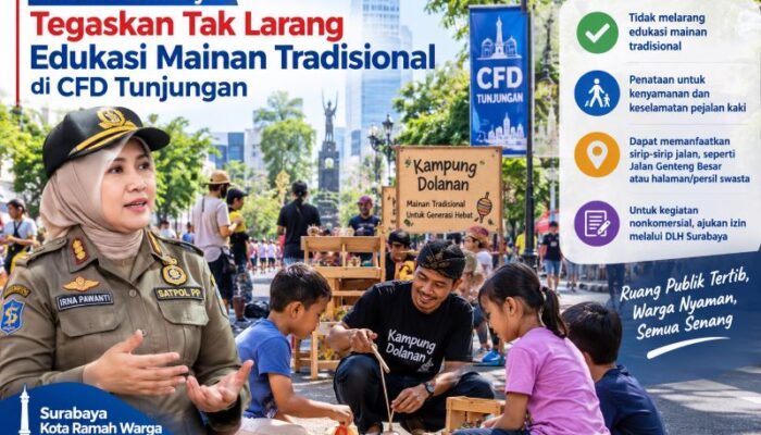 Pemkot Surabaya Tegaskan Tak Larang Edukasi Mainan Tradisional di CFD Tunjungan