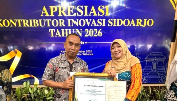 SDN Sumorame Candi Raih Penghargaan Inovasi Literasi Bupati Sidoarjo