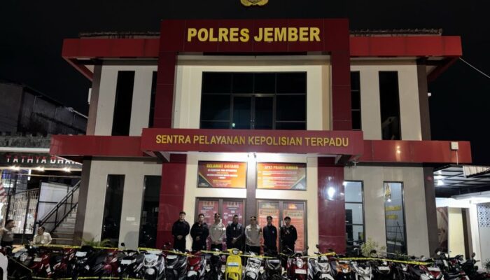 Respons Aduan 110, Polres Jember Amankan 21 Motor Diduga Terlibat Balap Liar